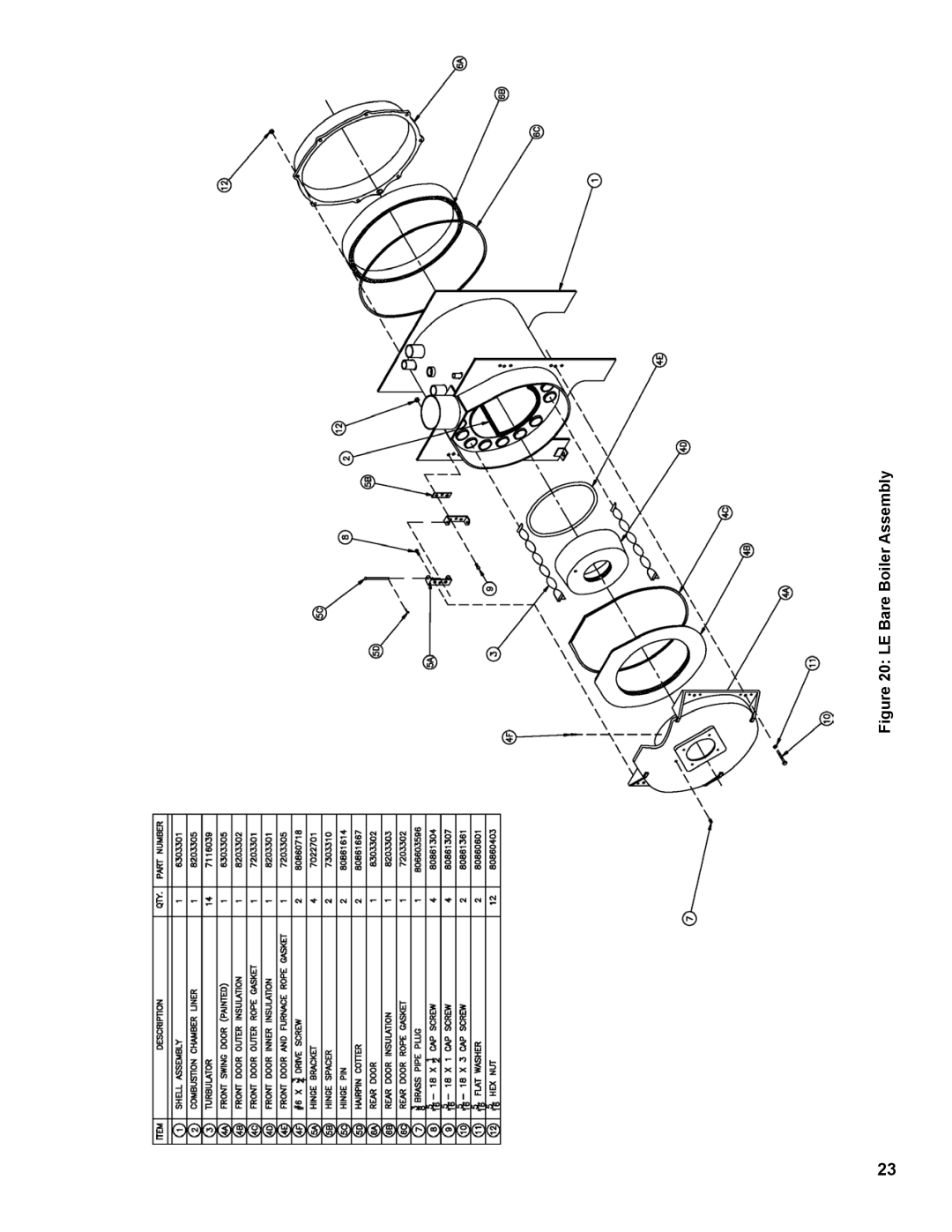 Burnham L7248 manual LE Bare Boiler Assembly 