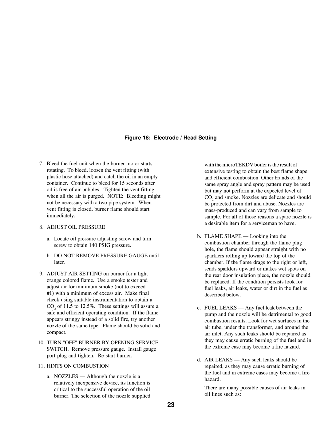 Burnham LEDV SERIES manual Adjust OIL Pressure, Hints on Combustion 