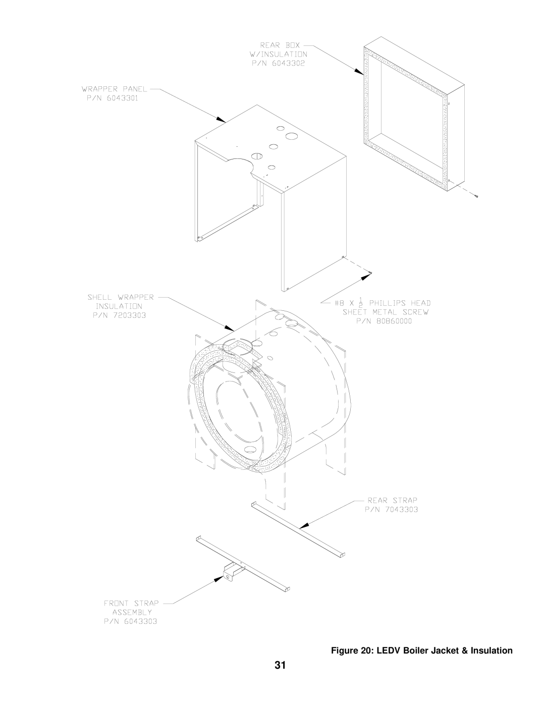 Burnham LEDV SERIES manual Ledv Boiler Jacket & Insulation 