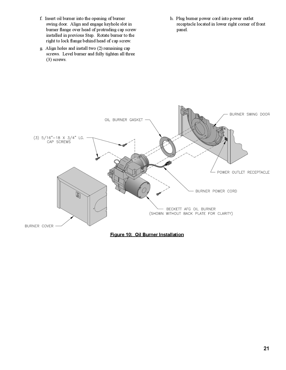 Burnham MST396, MST288, MST629, MST513 manual Oil Burner Installation 