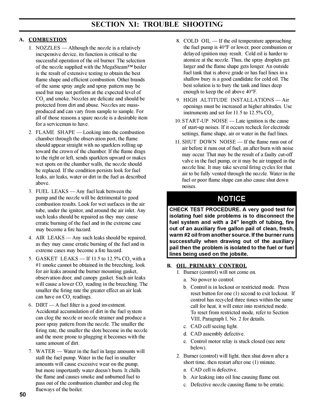 Burnham MST629, MST288, MST396, MST513 manual Section XI Trouble Shooting 