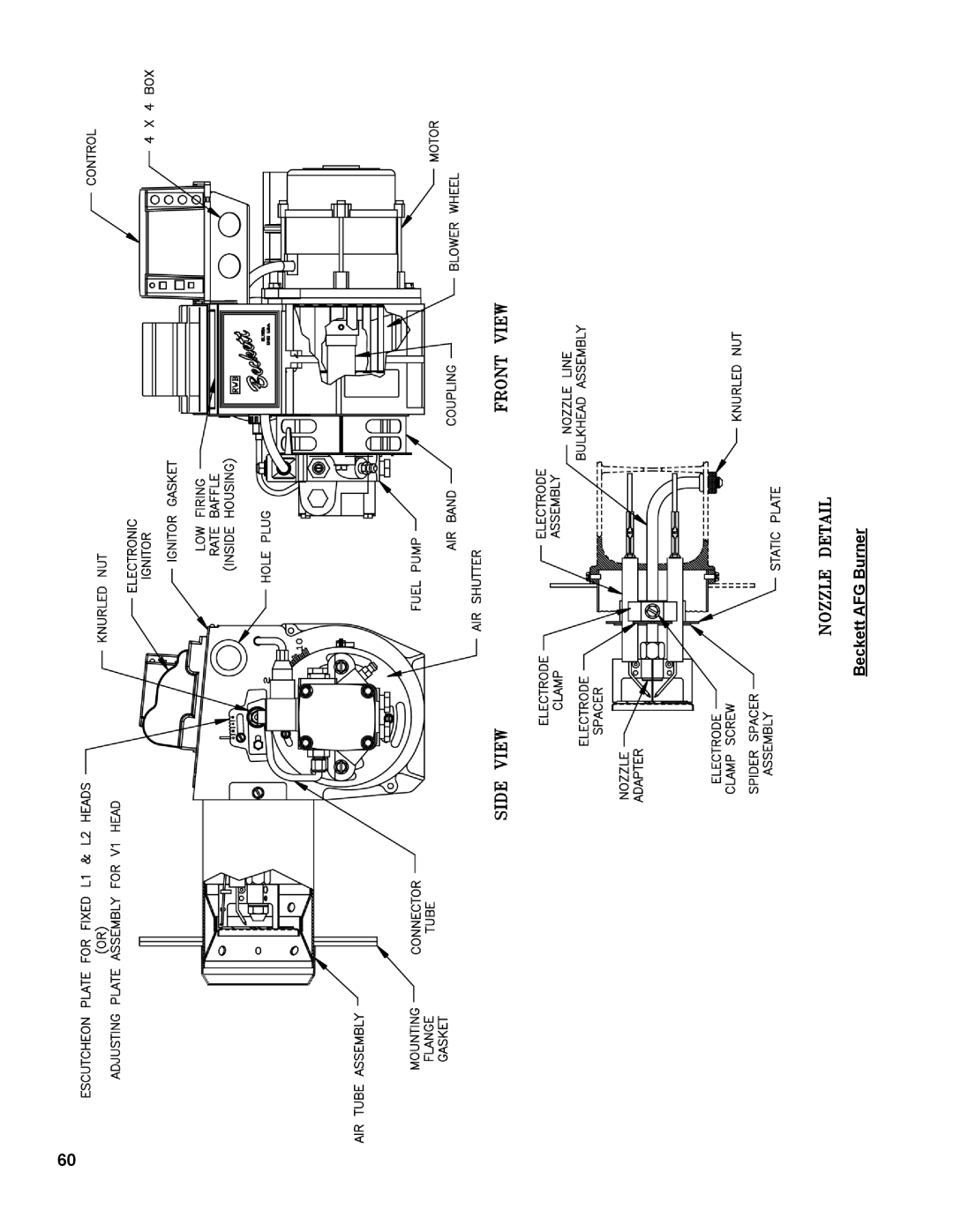 Burnham MST288, MST396, MST629, MST513 manual Beckett AFG Burner 