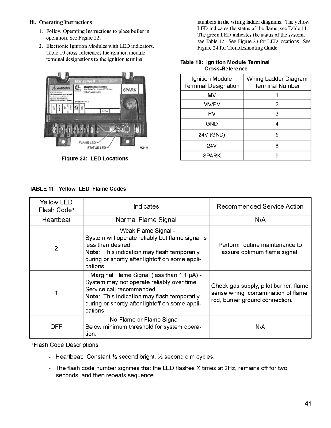 Burnham PVG manual Operating Instructions, Ignition Module Terminal Cross-Reference 