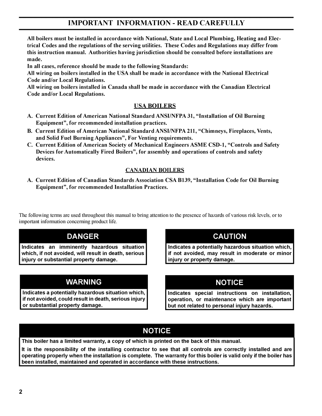 Burnham RSA manual Important Information Read Carefully 