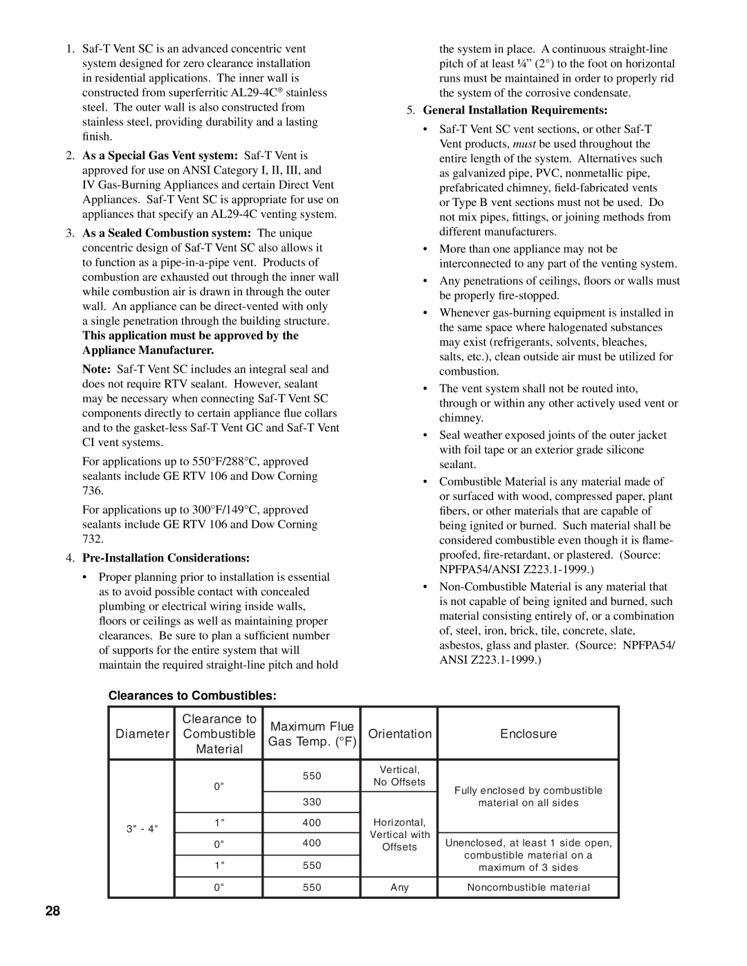 Burnham SCG manual Pre-Installation Considerations, General Installation Requirements 