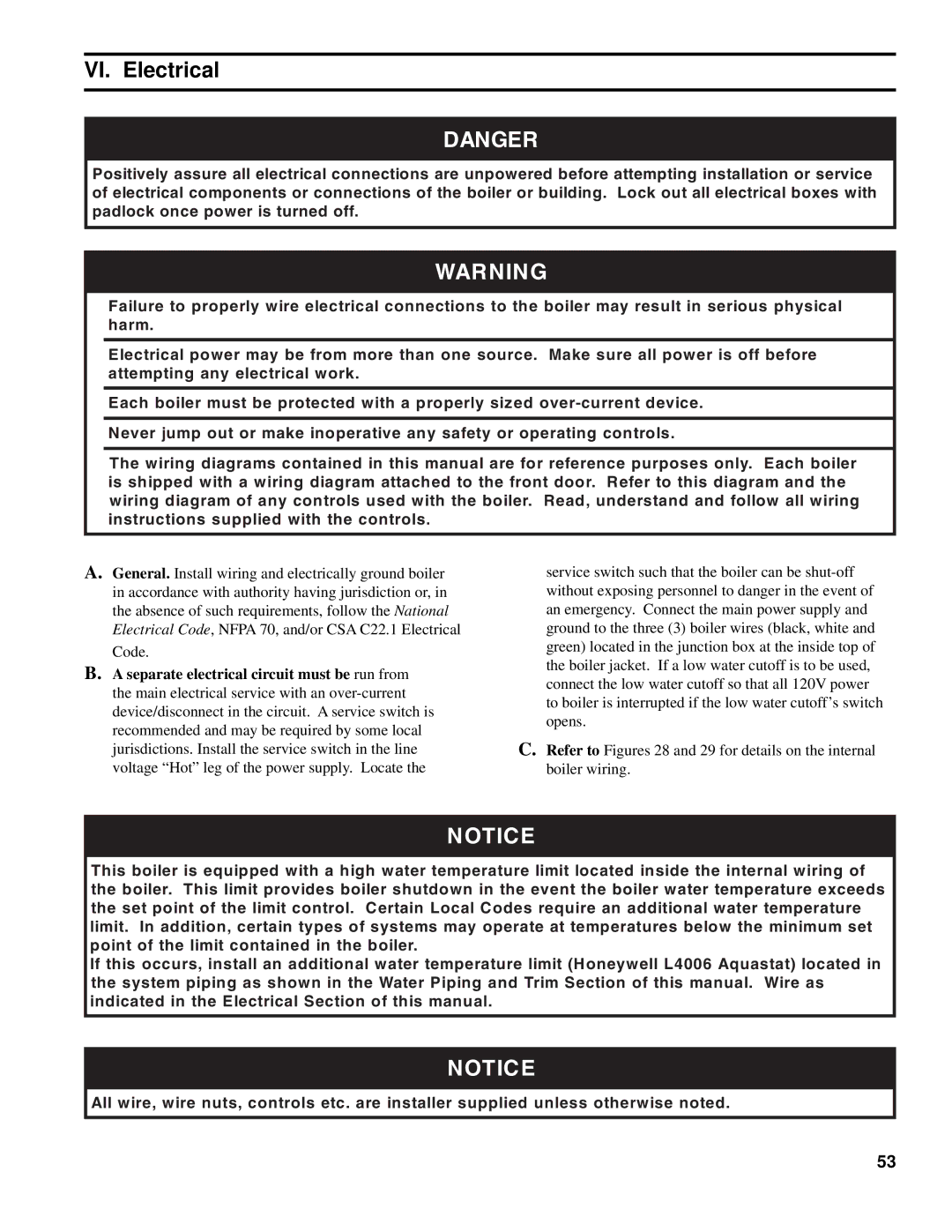 Burnham SCG manual VI. Electrical 