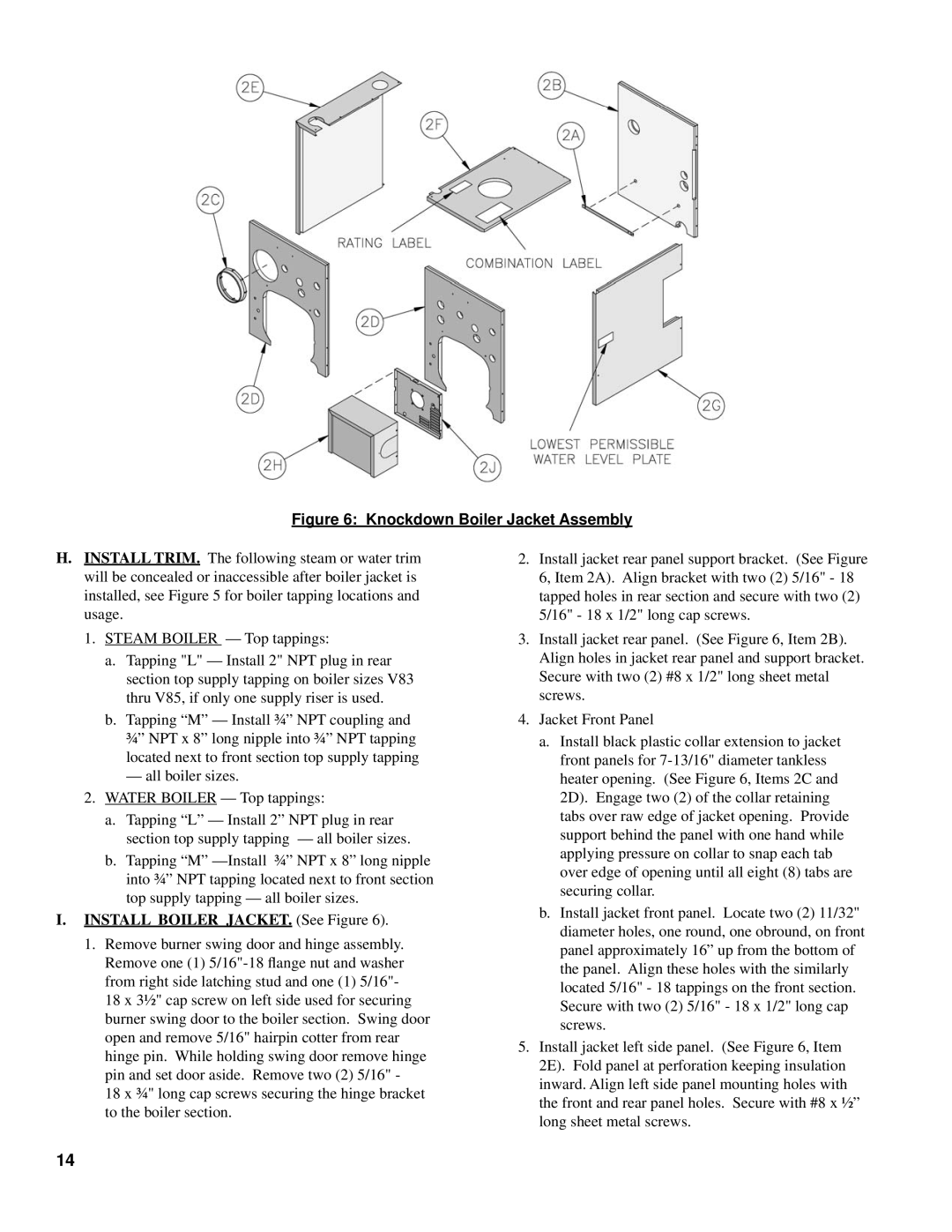 Burnham V8 Series manual Knockdown Boiler Jacket Assembly, Install Boiler JACKET. See Figure 