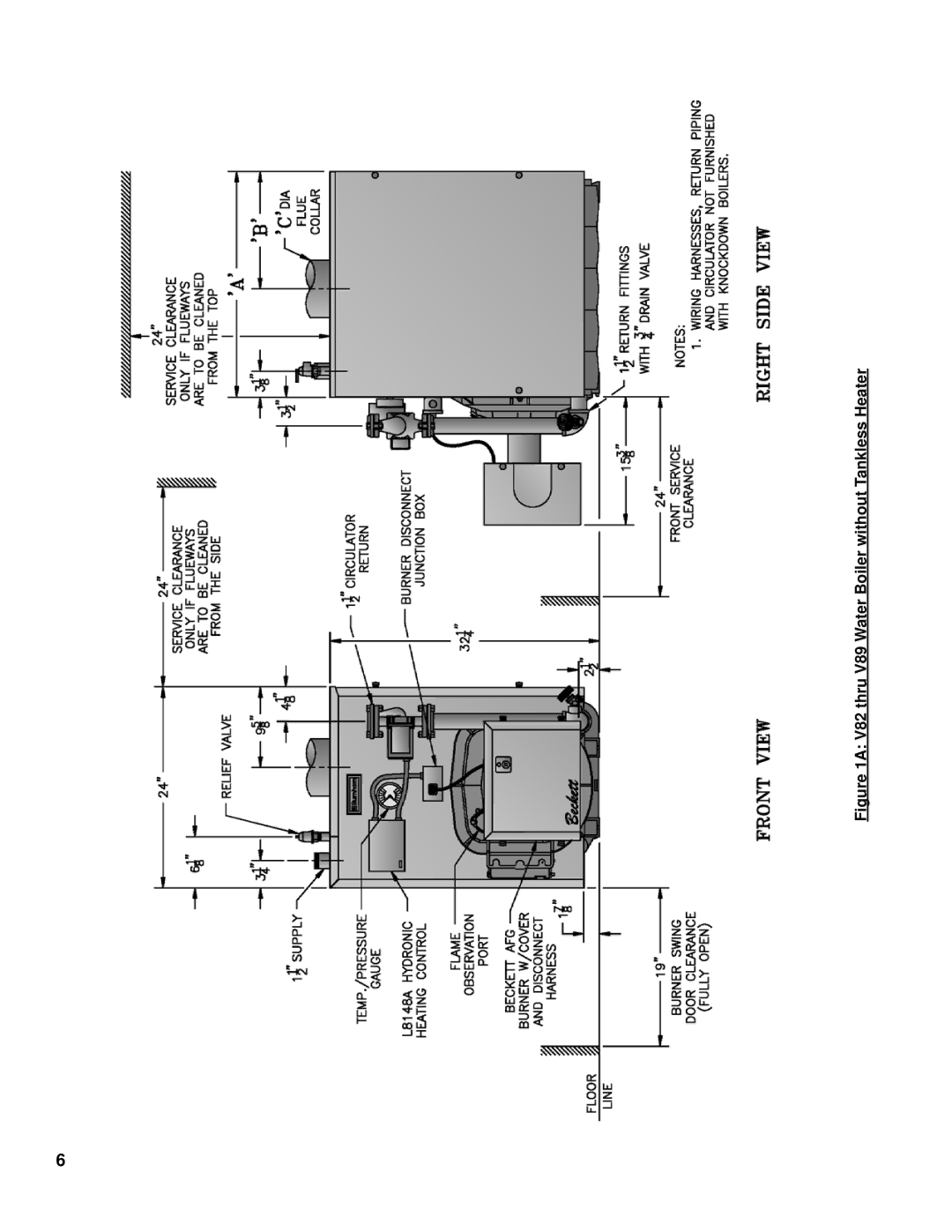 Burnham V8 Series manual V82 thru V89 Water Boiler without Tankless Heater 