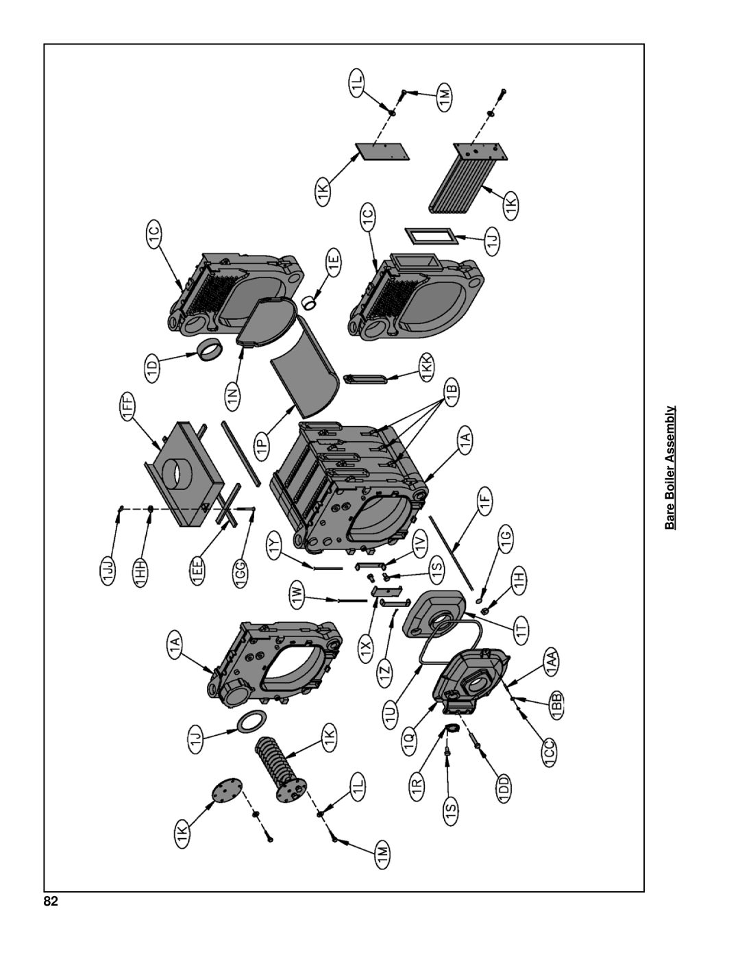 Burnham V8 Series manual Bare Boiler Assembly 