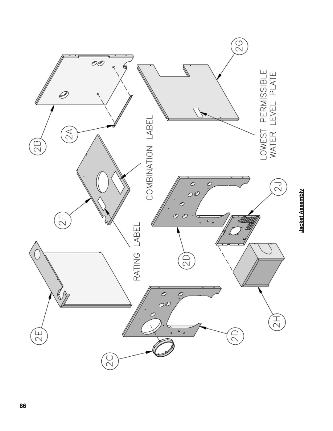 Burnham V8 Series manual Jacket Assembly 