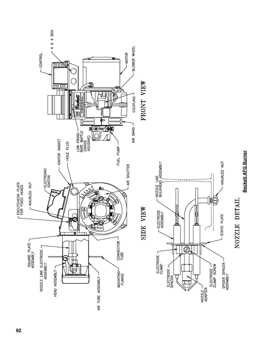 Burnham V8 Series manual Beckett AFG Burner 