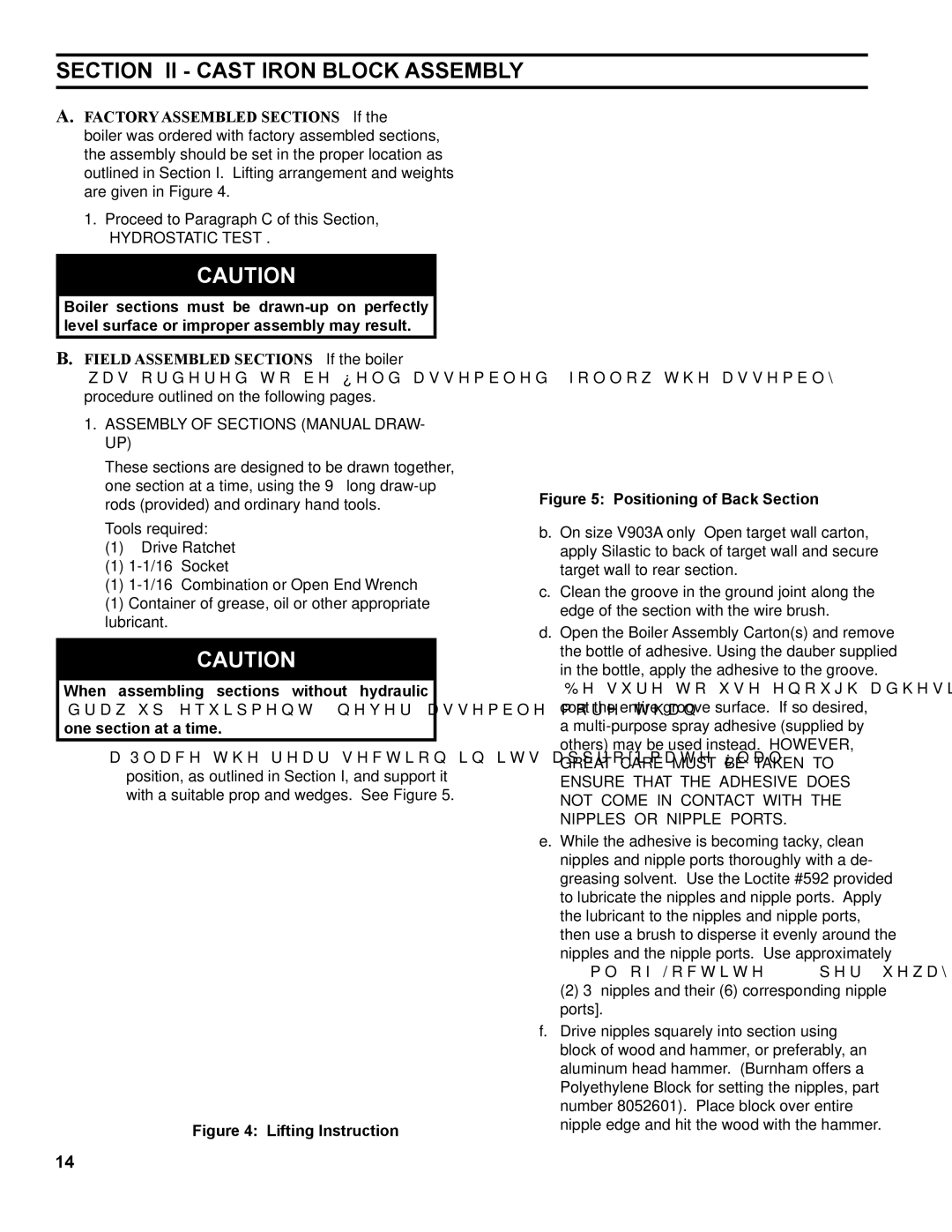 Burnham V9A manual Section II Cast Iron Block Assembly, Assembly of Sections Manual DRAW- UP 