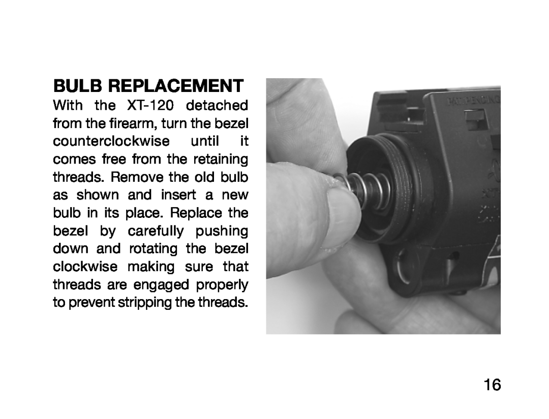 Burris XT-120 manual Bulb Replacement 