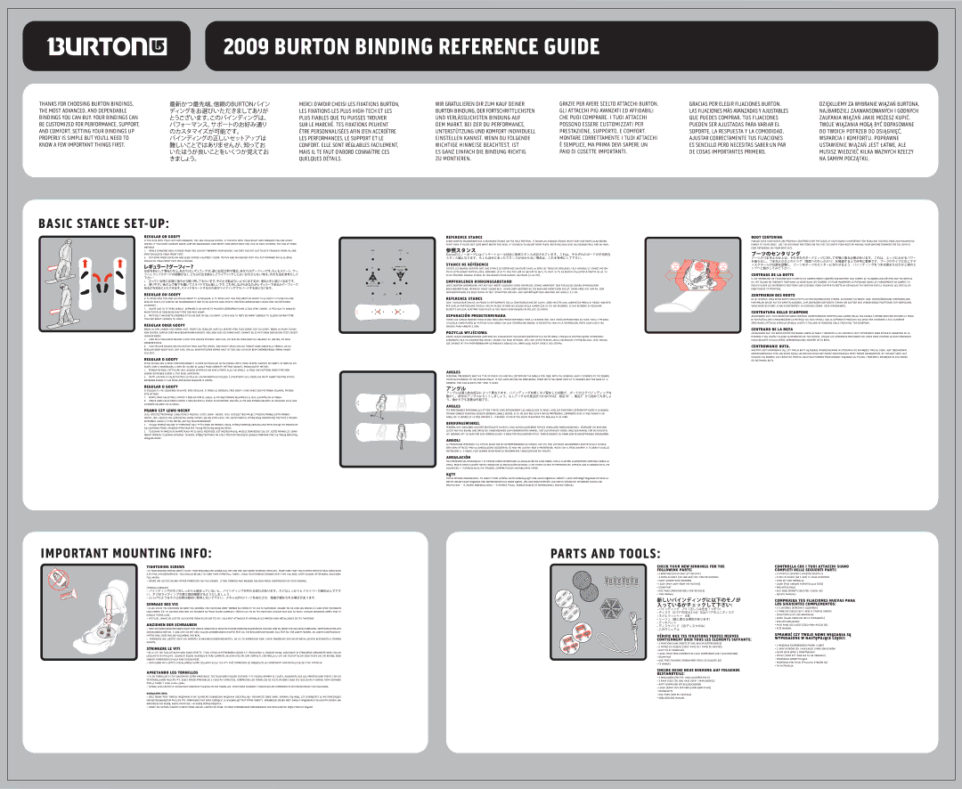 Burton 2009 Bindings manual 