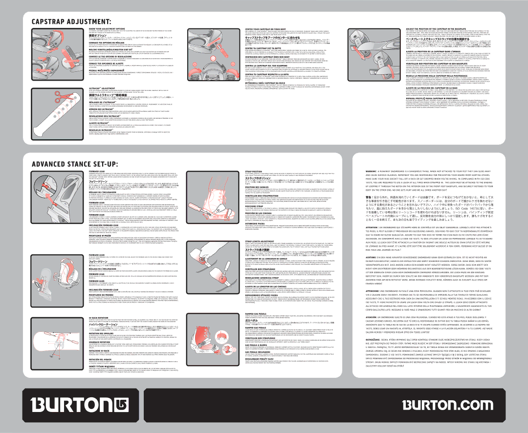 Burton 2009 Bindings manual 