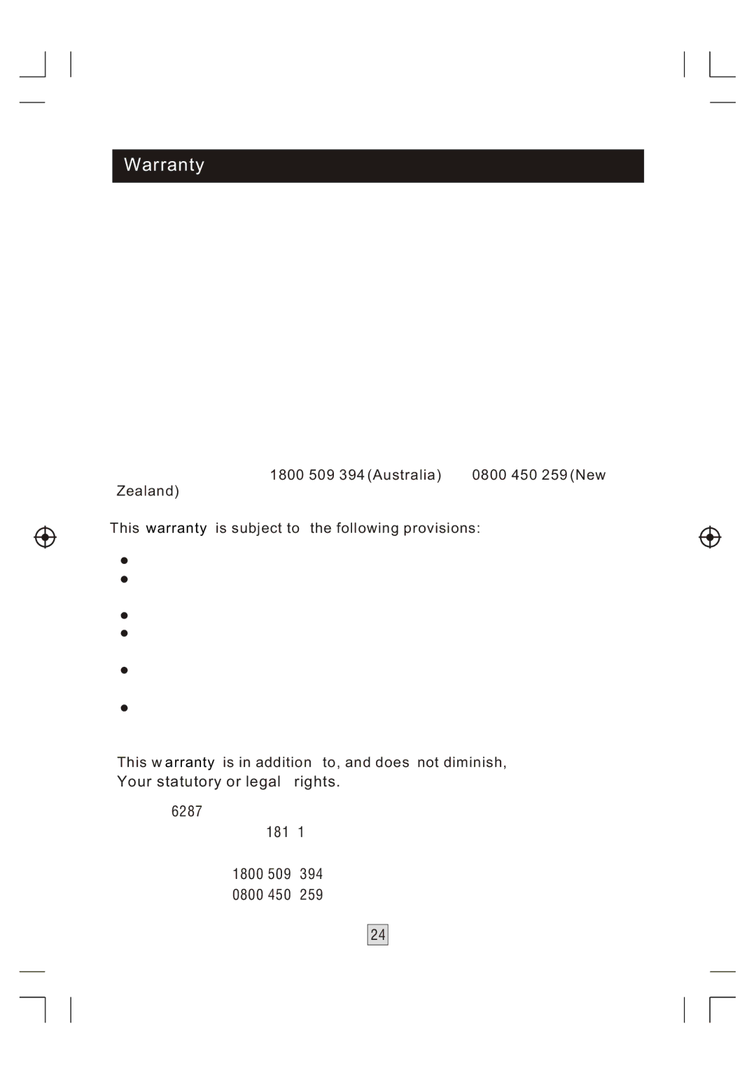 Bush DFTA46R manual Warranty, This warranty is subject to the following provisions 