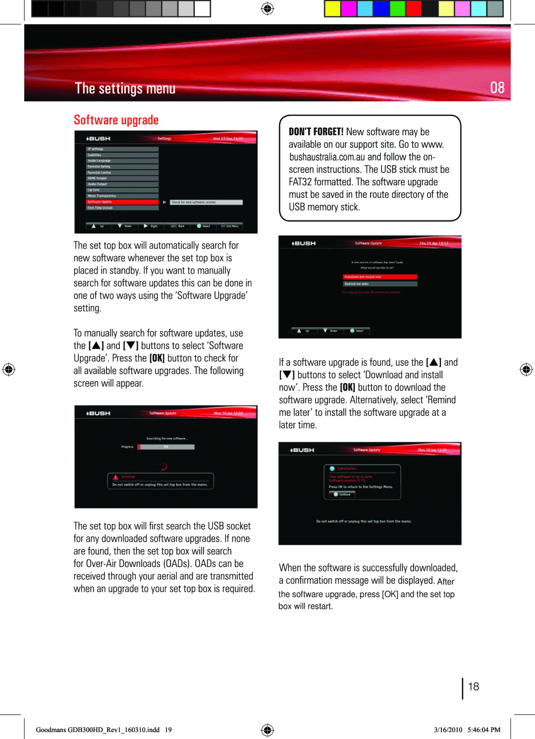 Bush DFTA50FVE instruction manual 