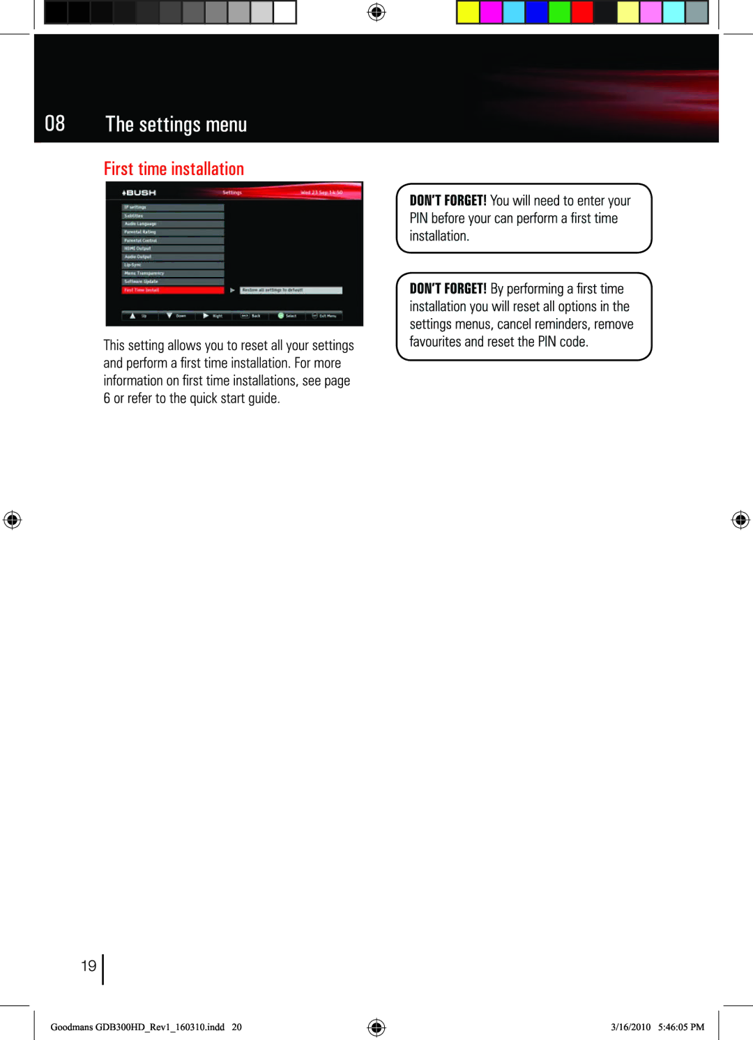 Bush DFTA50FVE instruction manual 