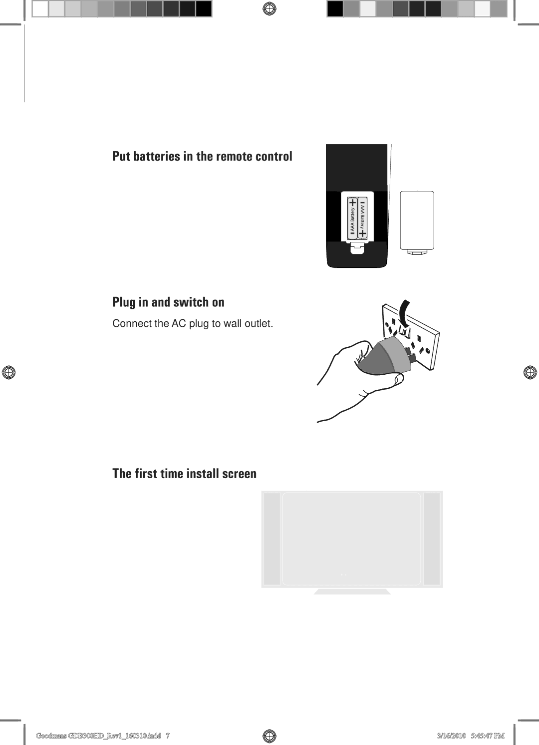 Bush DFTA50FVE instruction manual Connect the AC plug to wall outlet 