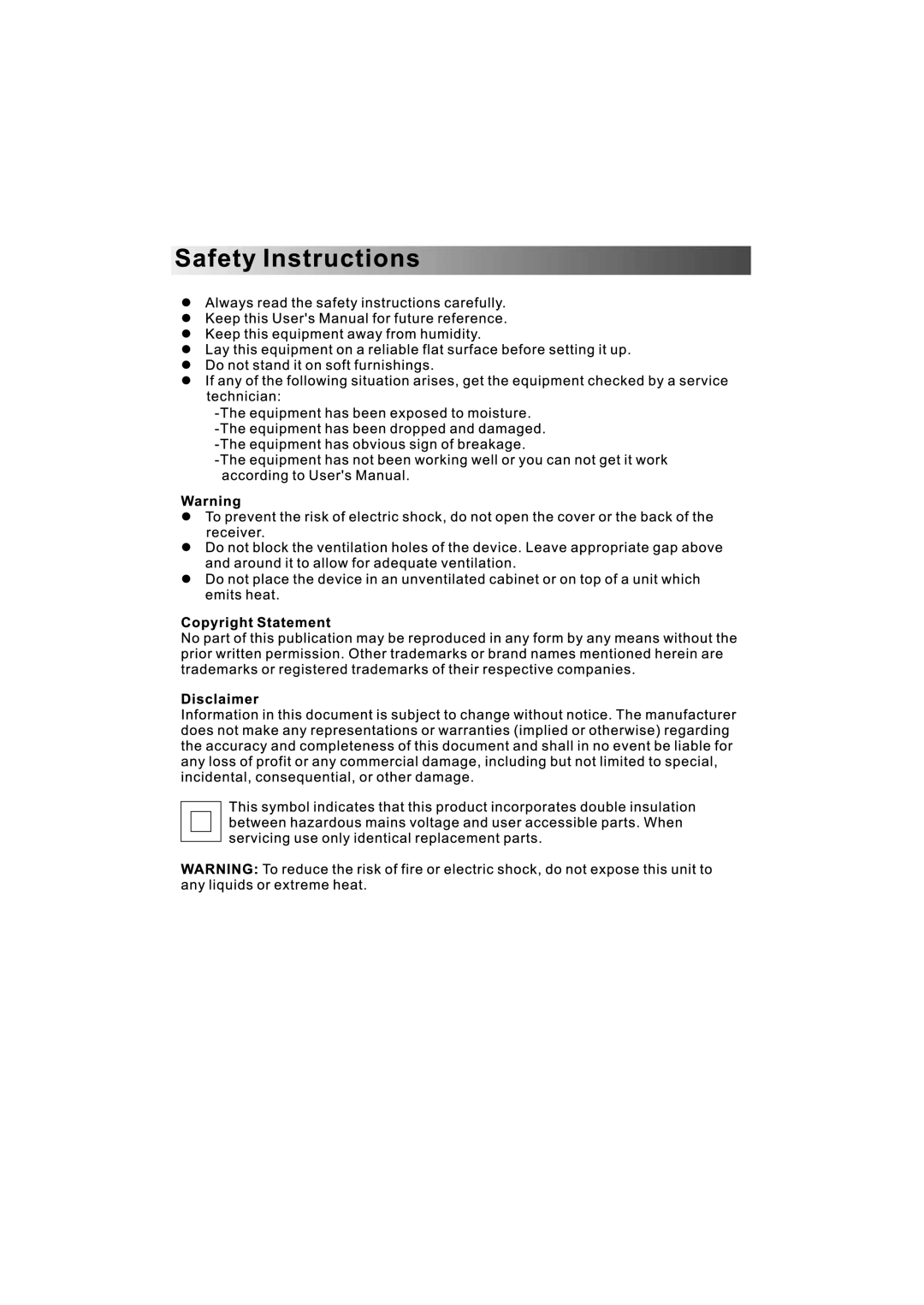 Bush DPF801/DPF1001 manual 