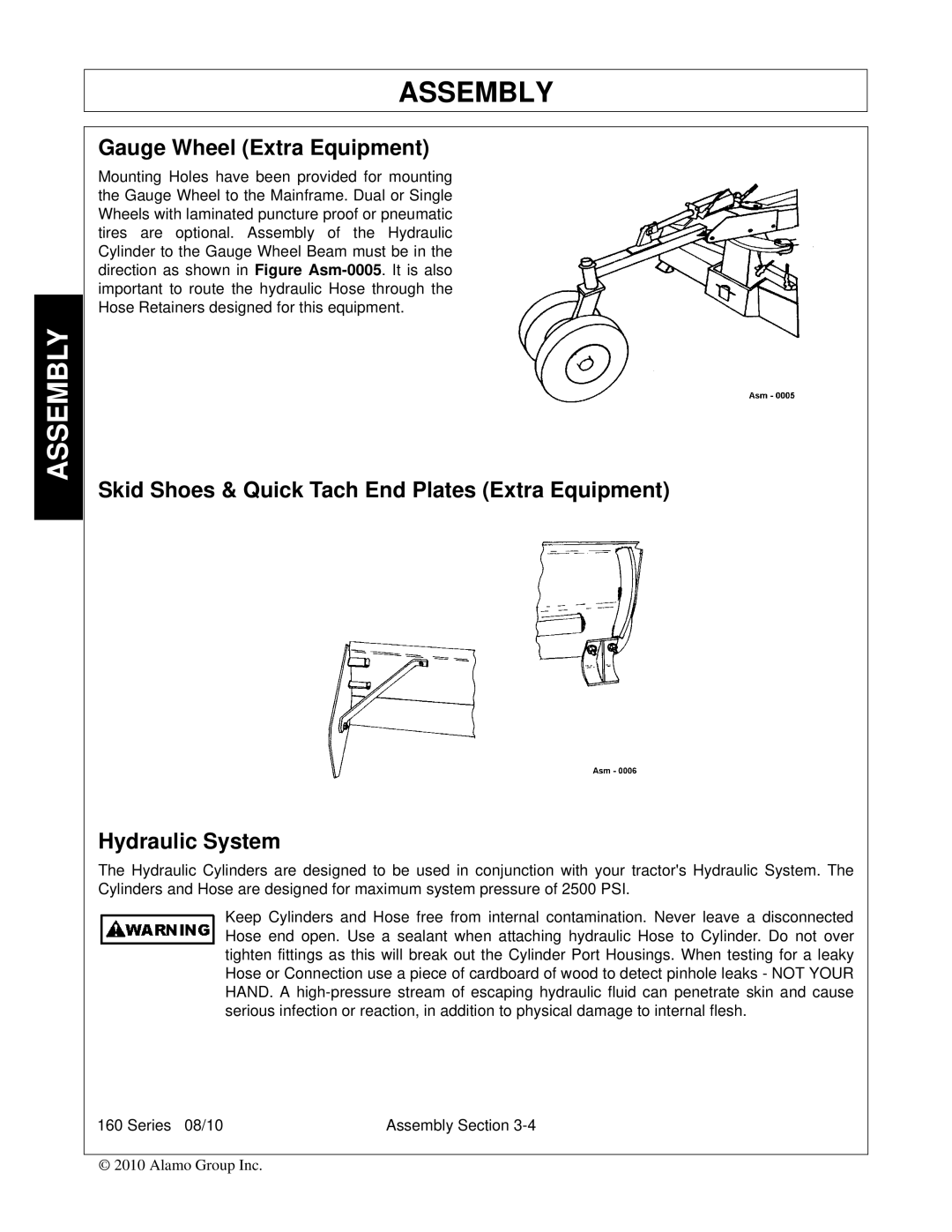 Bush Hog 00786976C manual Gauge Wheel Extra Equipment 