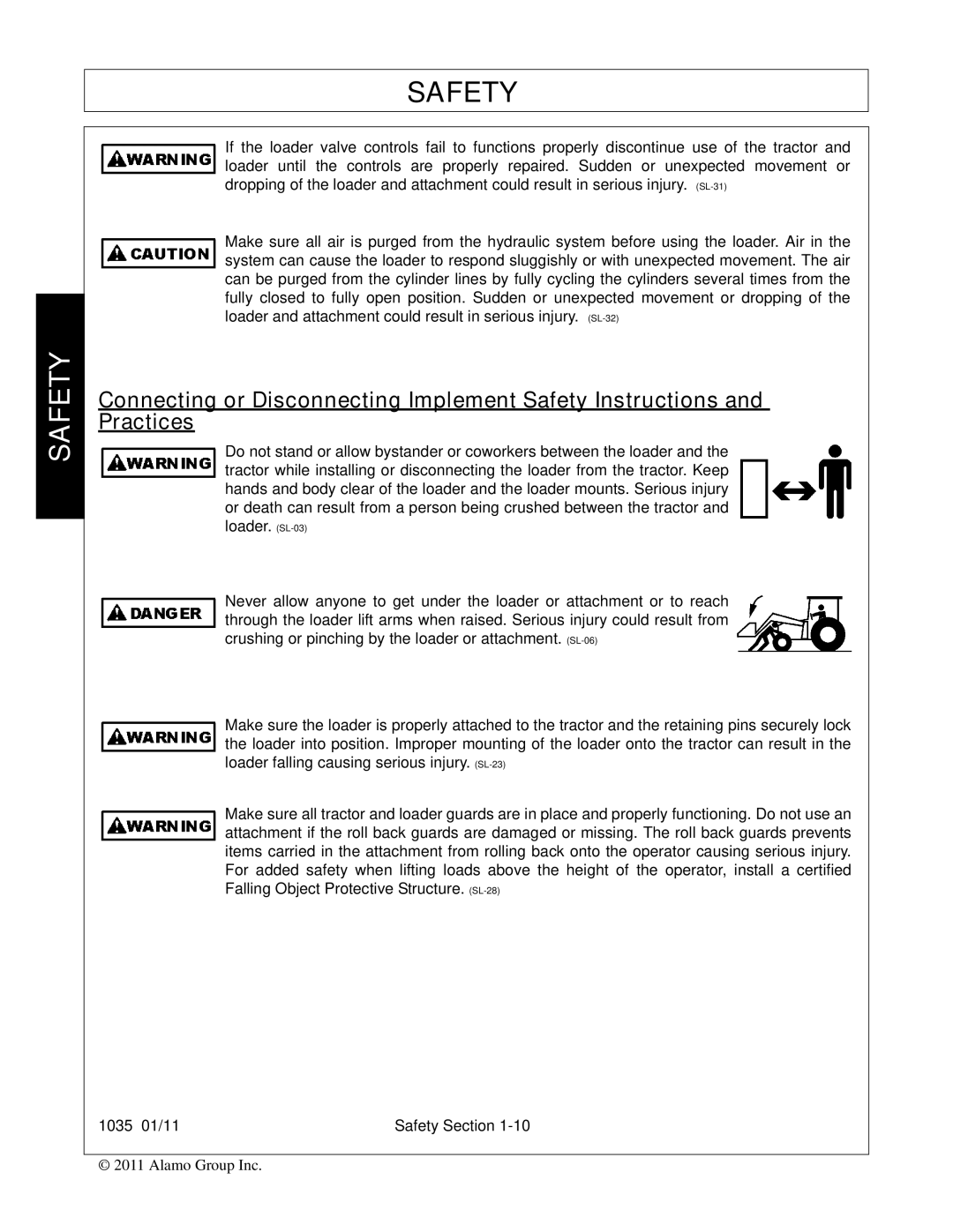 Bush Hog 1035 manual Safety 