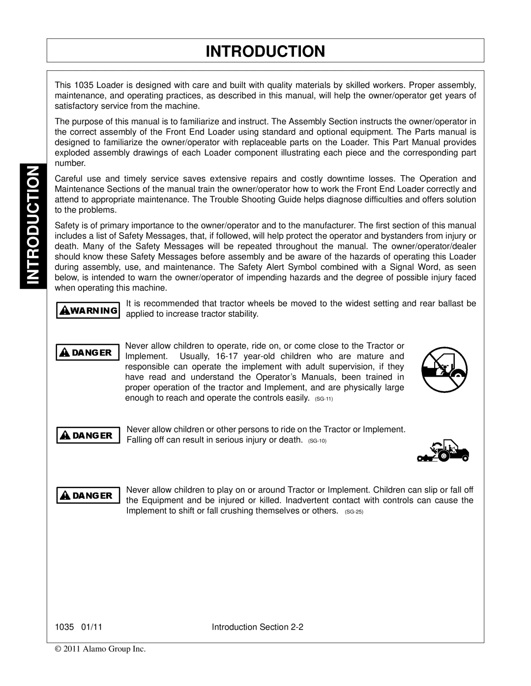 Bush Hog 1035 manual Introduction 