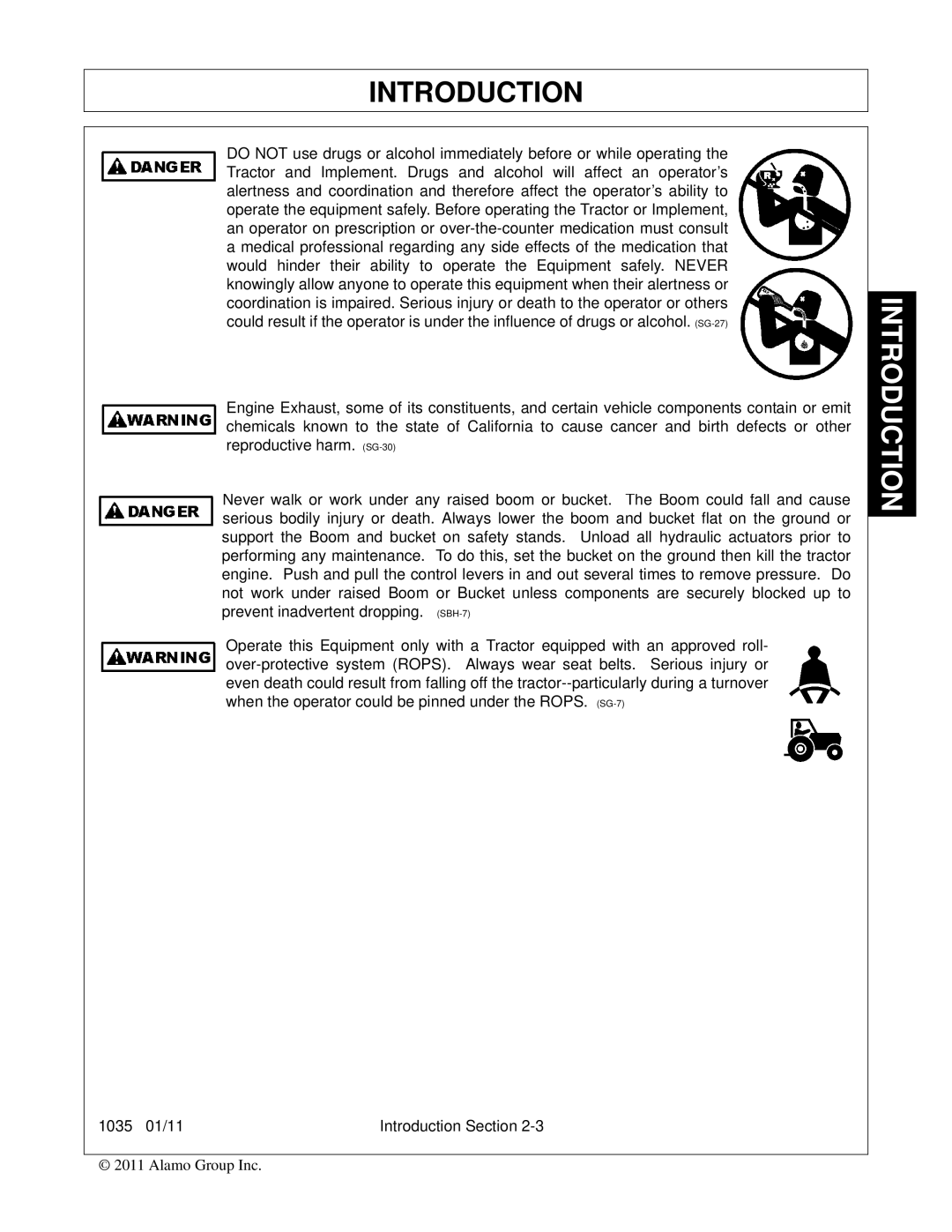 Bush Hog 1035 manual Introduction 