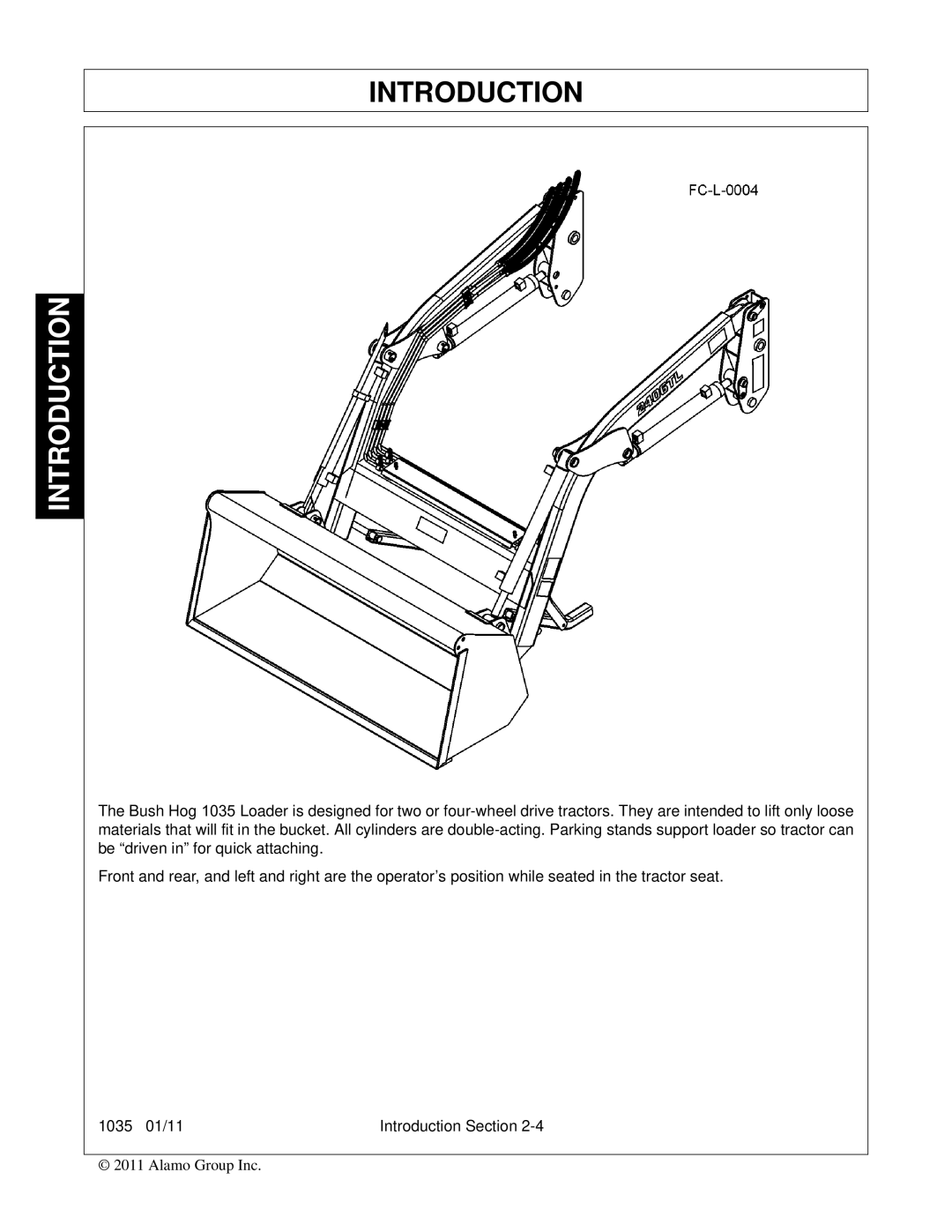 Bush Hog 1035 manual Introduction 