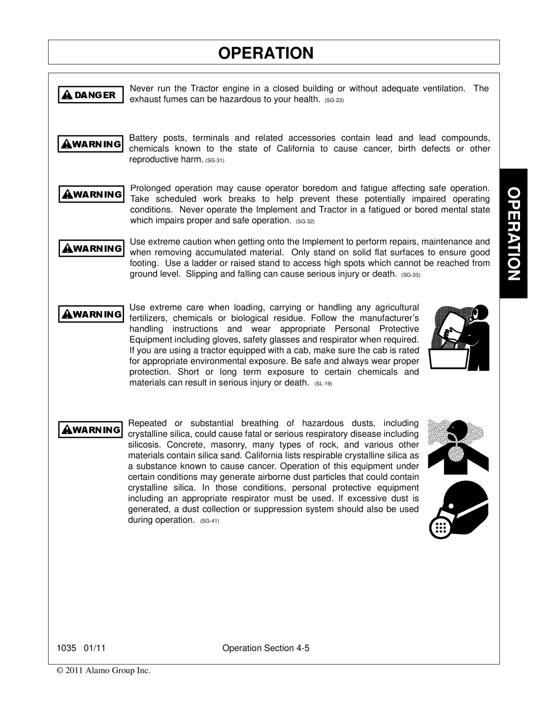 Bush Hog 1035 manual Operation 