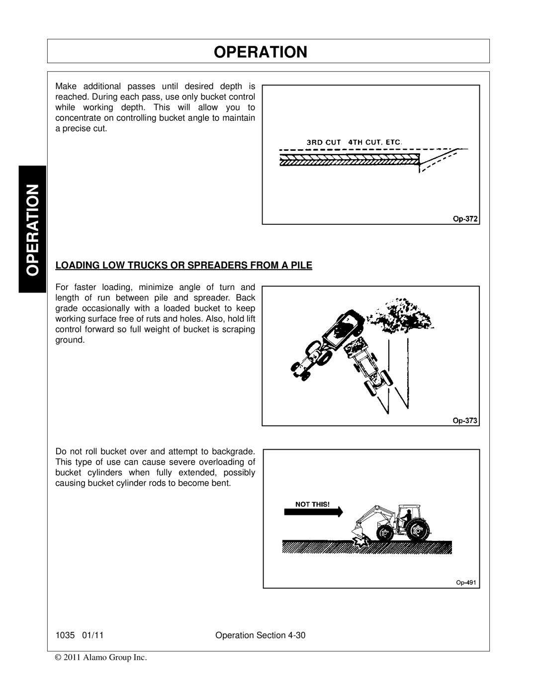 Bush Hog 1035 manual Loading LOW Trucks or Spreaders from a Pile 