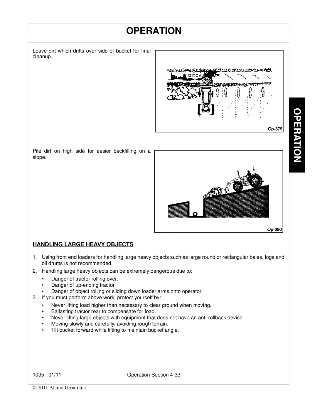 Bush Hog 1035 manual Handling Large Heavy Objects 