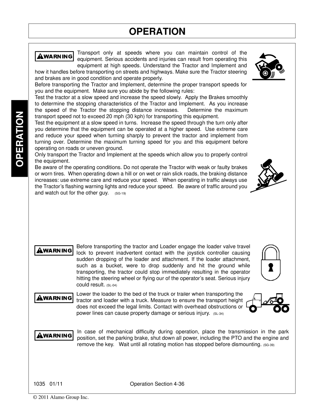 Bush Hog 1035 manual Operation 