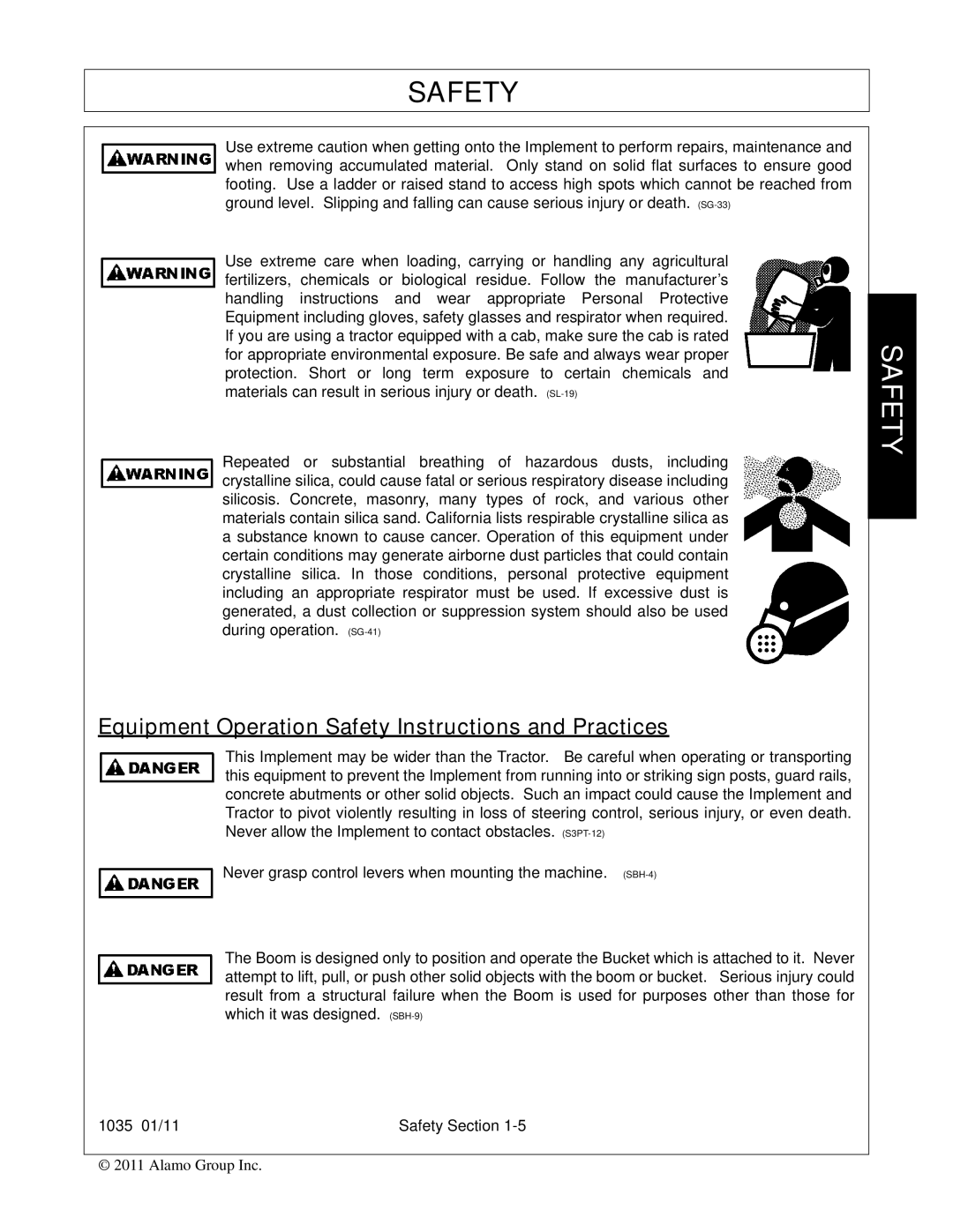 Bush Hog 1035 manual Equipment Operation Safety Instructions and Practices 