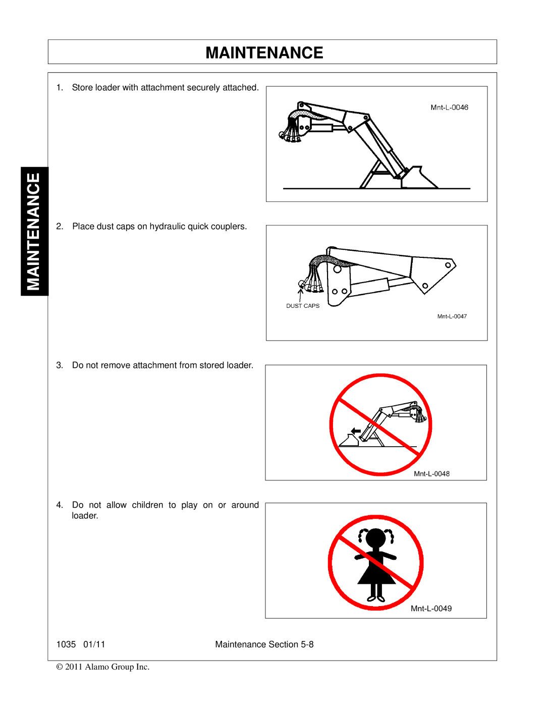 Bush Hog 1035 manual Maintenance 