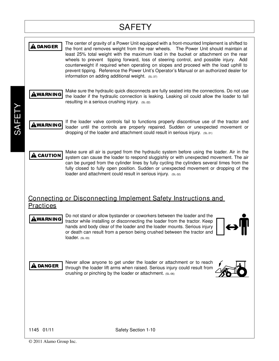 Bush Hog 1145 manual Safety 