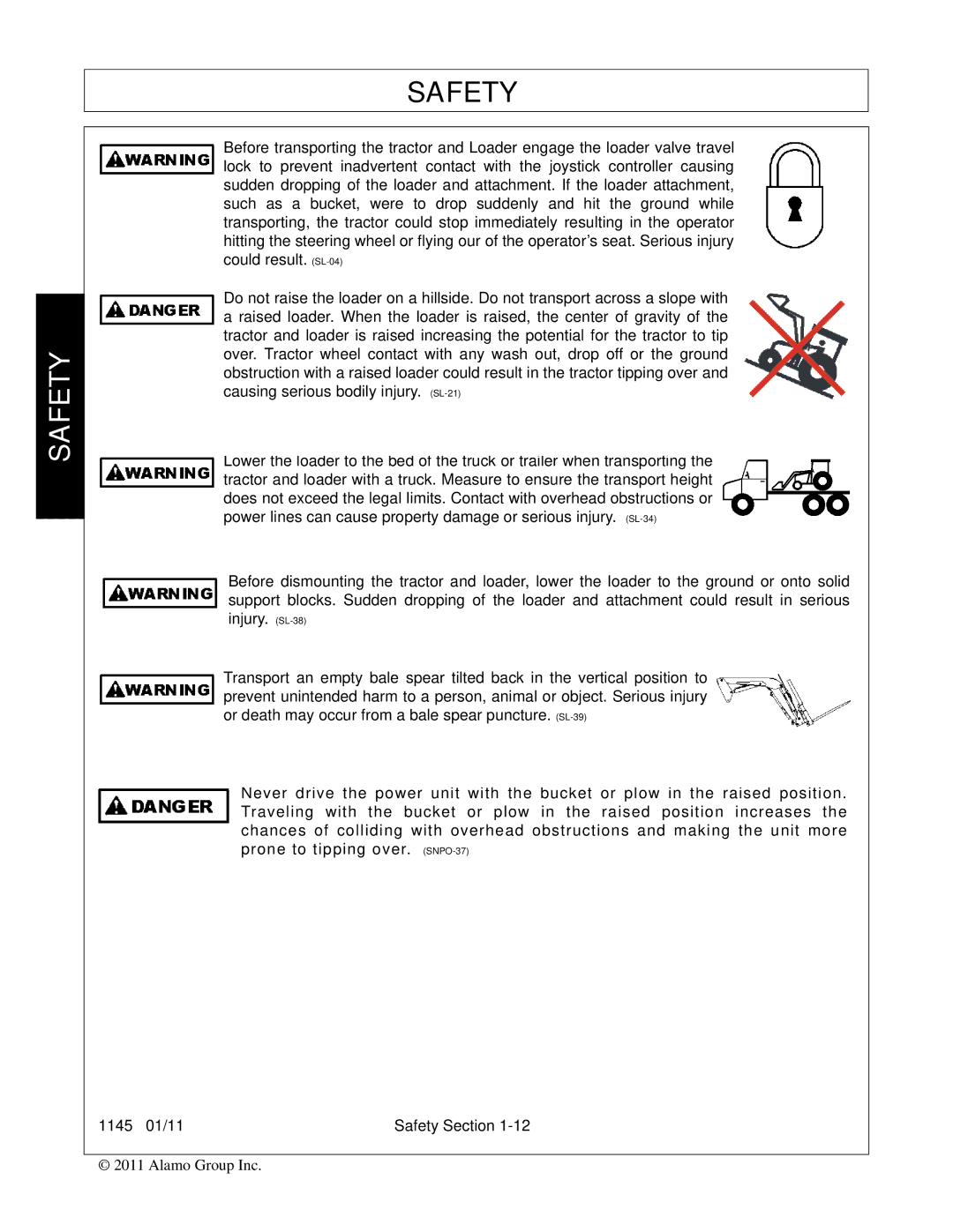 Bush Hog 1145 manual Safety 