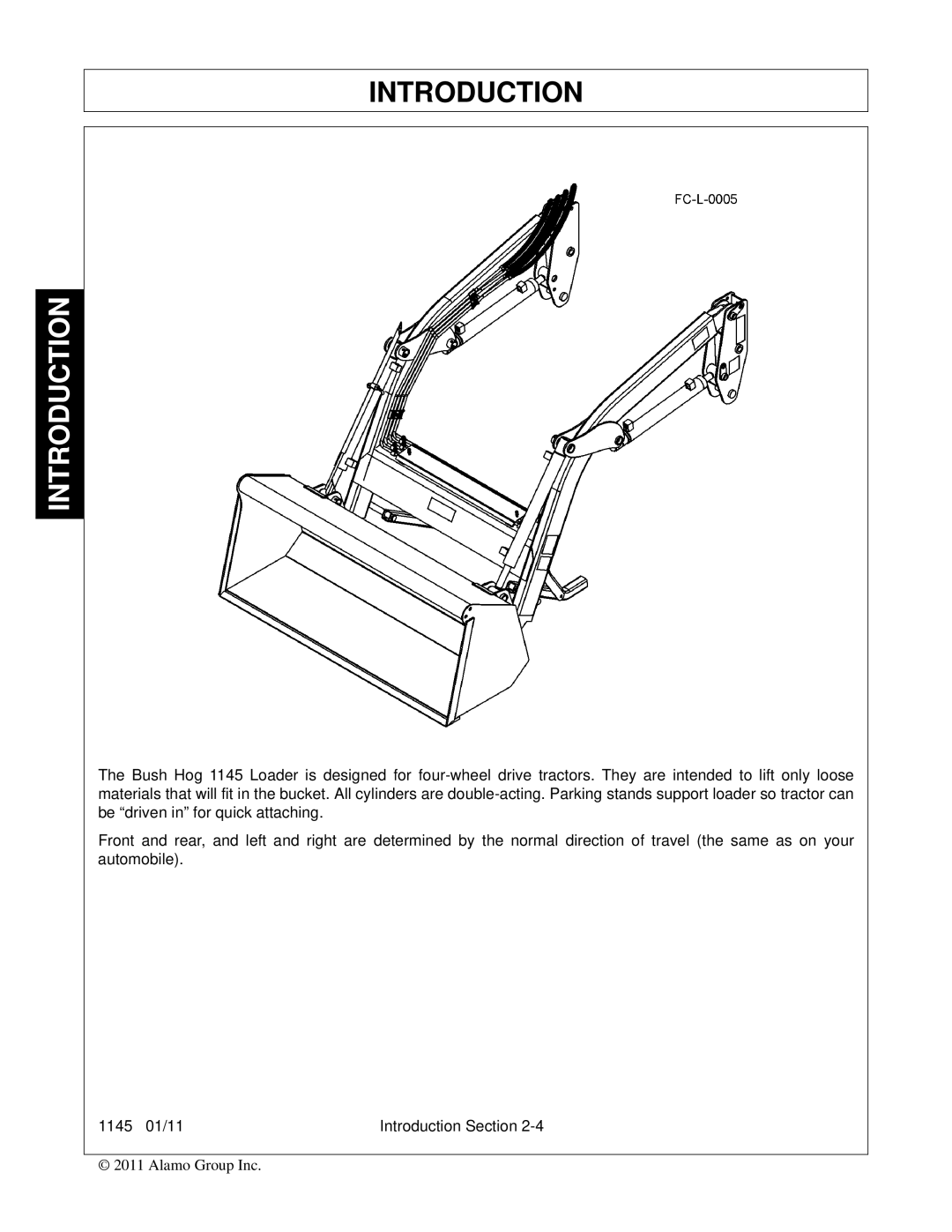 Bush Hog 1145 manual Introduction 