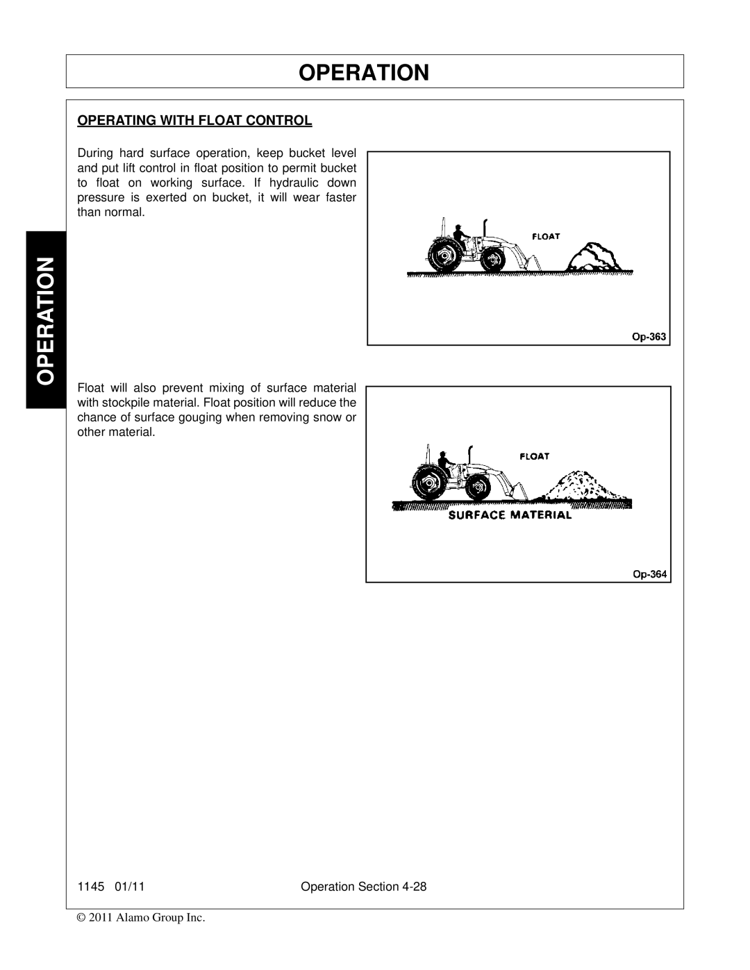 Bush Hog 1145 manual Operating with Float Control 