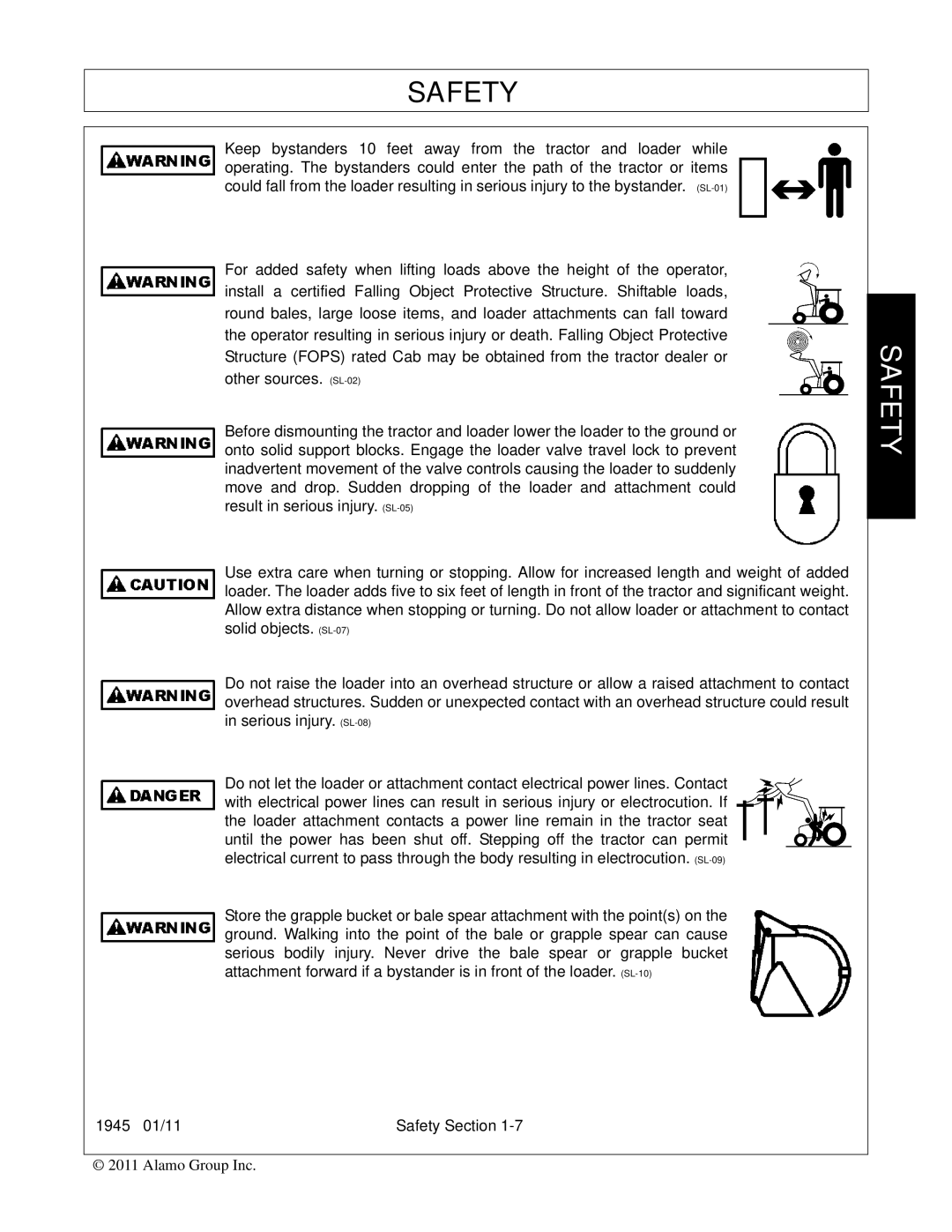 Bush Hog manual 1945 01/11 Safety Section 