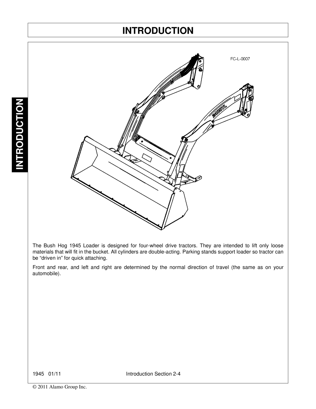 Bush Hog 1945 manual Introduction 