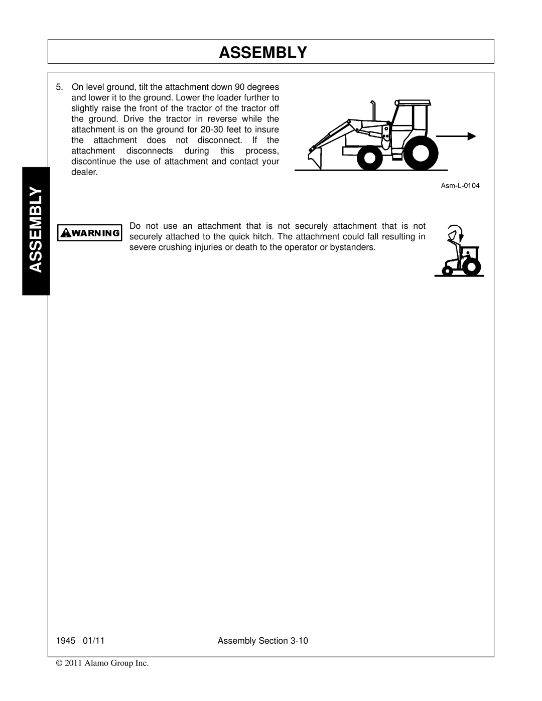 Bush Hog 1945 manual Assembly 