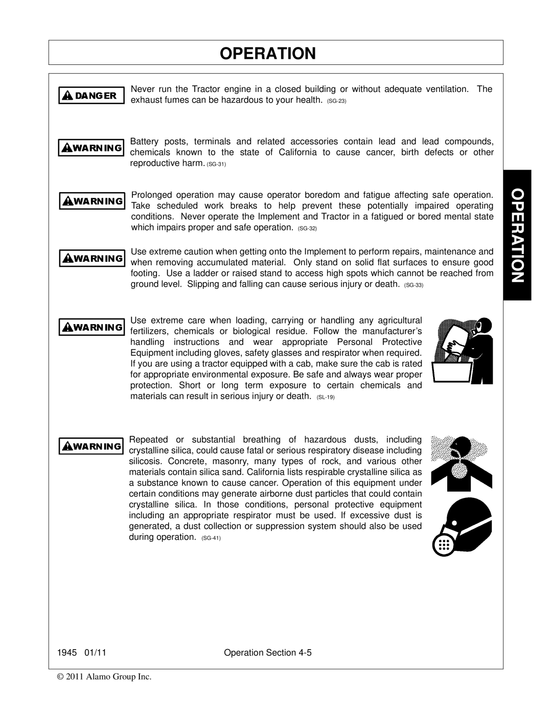 Bush Hog 1945 manual Operation 