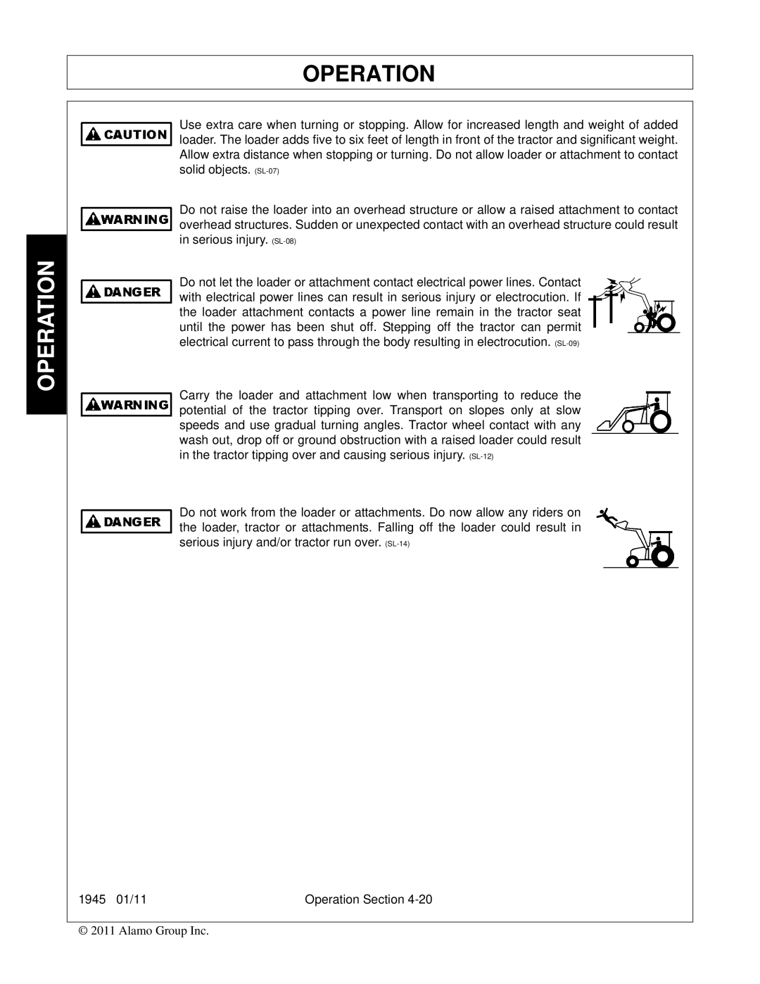 Bush Hog 1945 manual Operation 