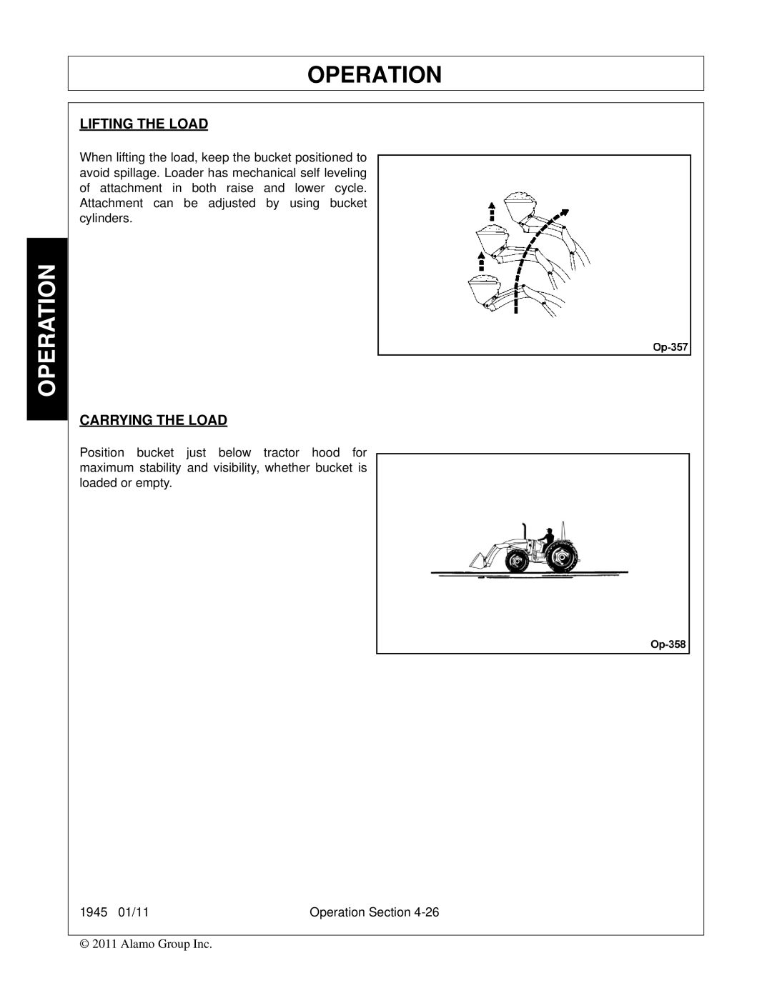 Bush Hog 1945 manual Lifting the Load 