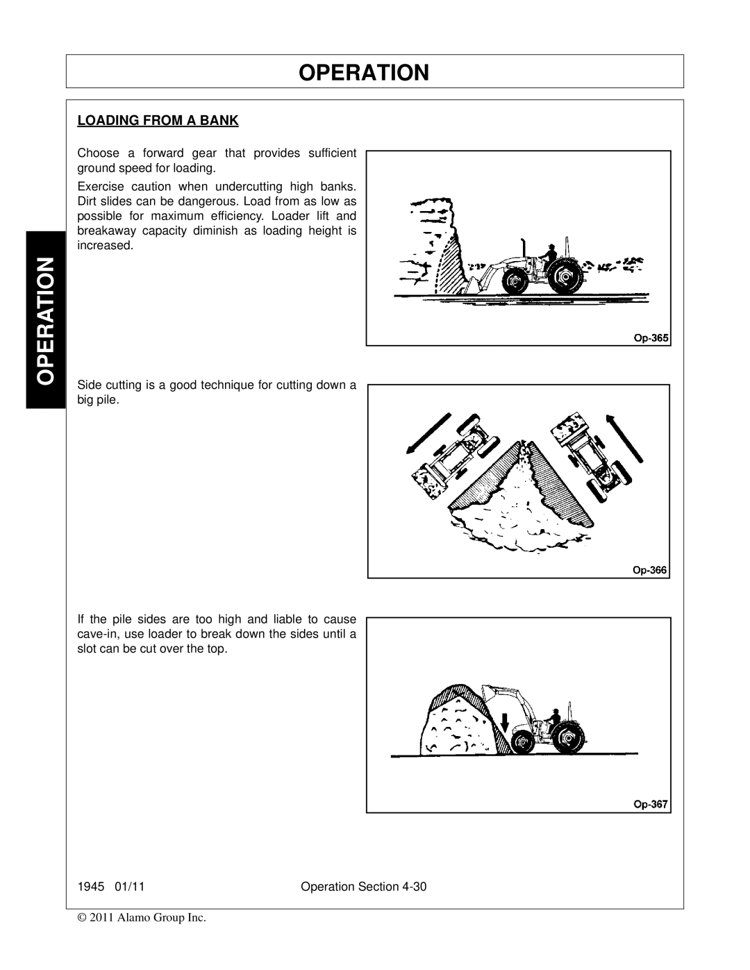 Bush Hog 1945 manual Loading from a Bank 