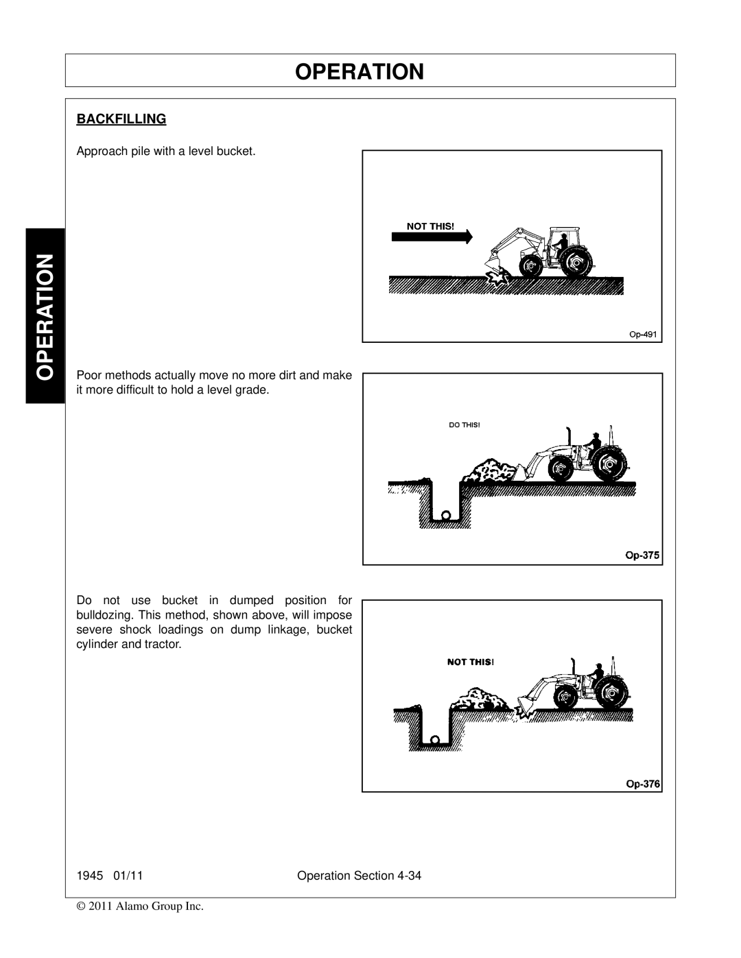 Bush Hog 1945 manual Backfilling 