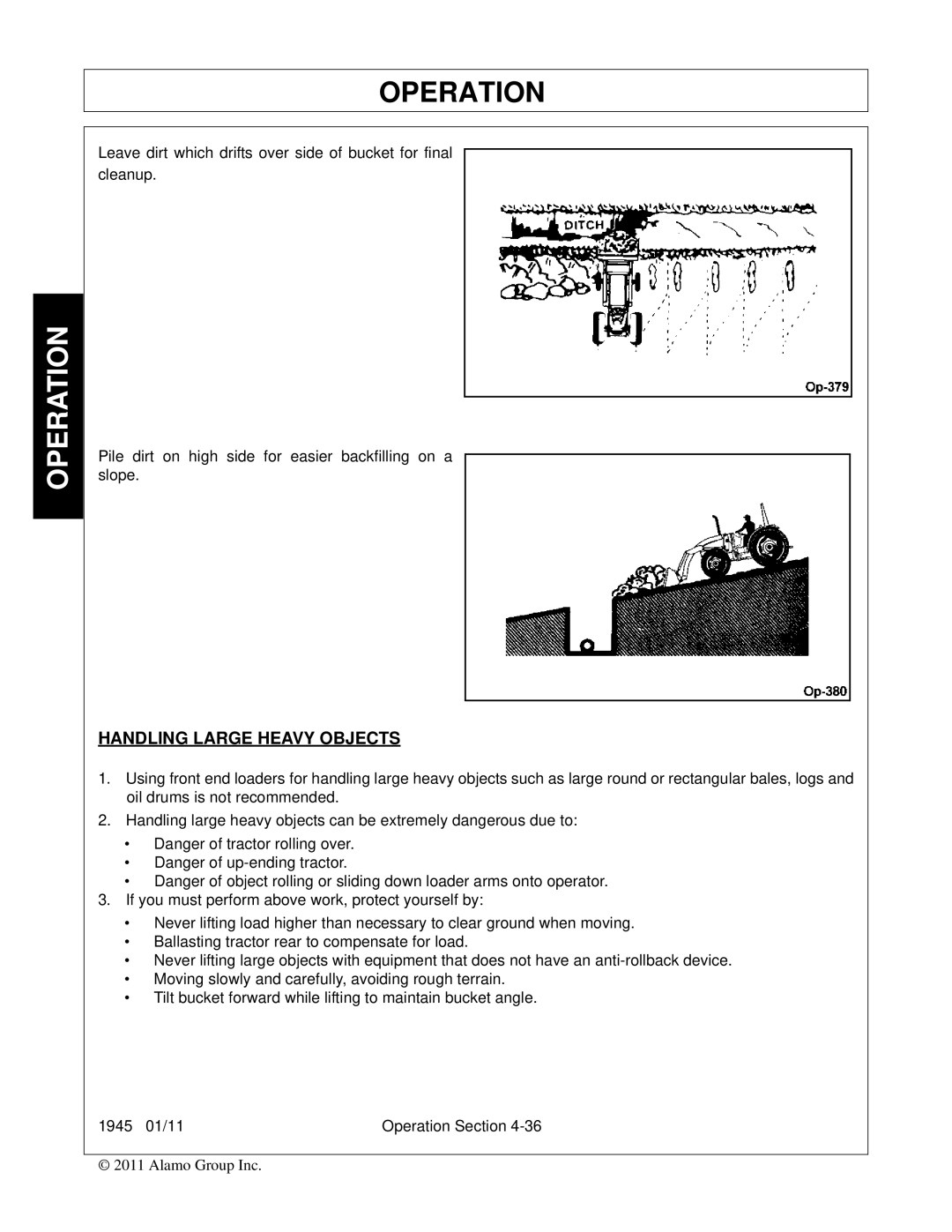 Bush Hog 1945 manual Handling Large Heavy Objects 