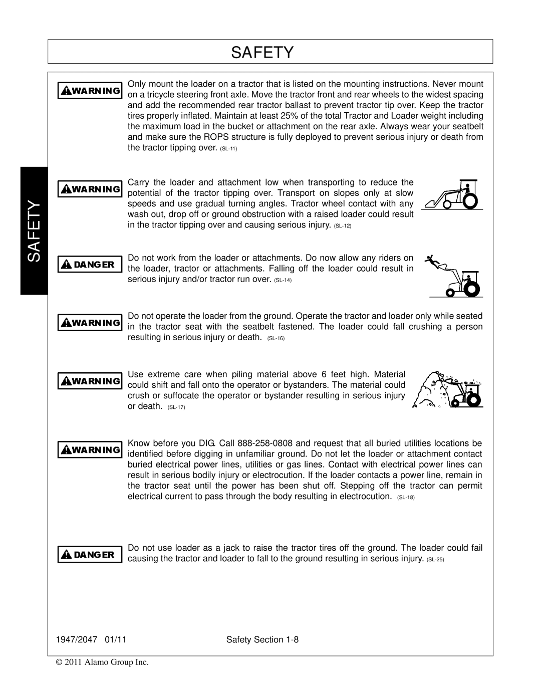 Bush Hog 1947, 2047 manual Safety 