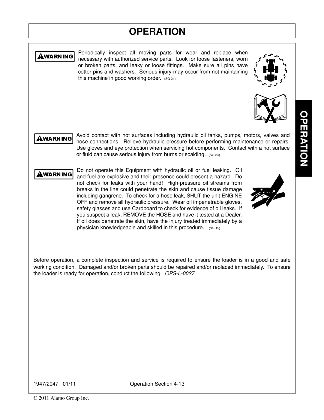 Bush Hog 2047, 1947 manual Operation 